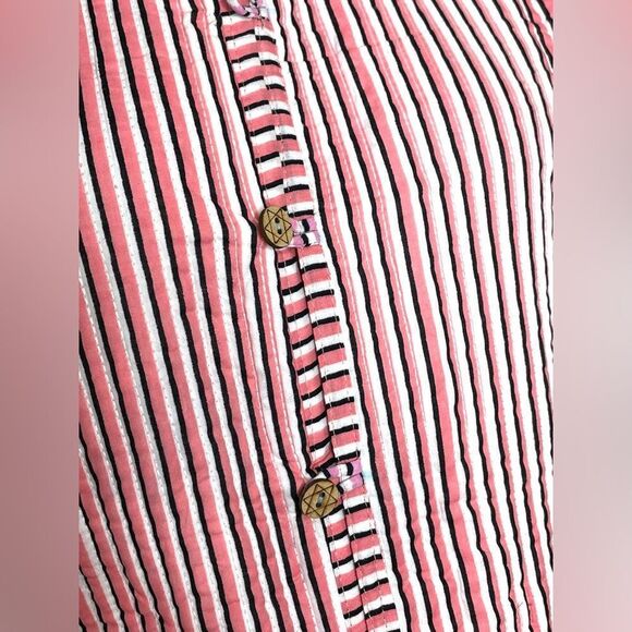 Tropical Boho Jungle Print/Stripes Jacket Quilted Reversible L - Picture 8 of 10